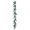 6 ft long Frosted Green Artificial Eucalyptus Leaves Ivory Roses Vine Garland